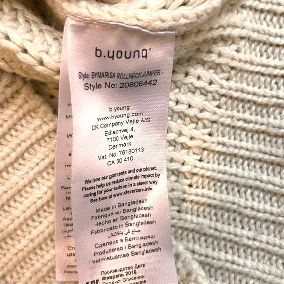 BYOUNG Marisa Rollneck Knitted Pullover Sweater-Neutral Knit- XS - Picture 10 of 10